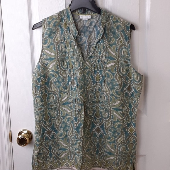 Paisley Linen Top Size 14 - Picture 1 of 8